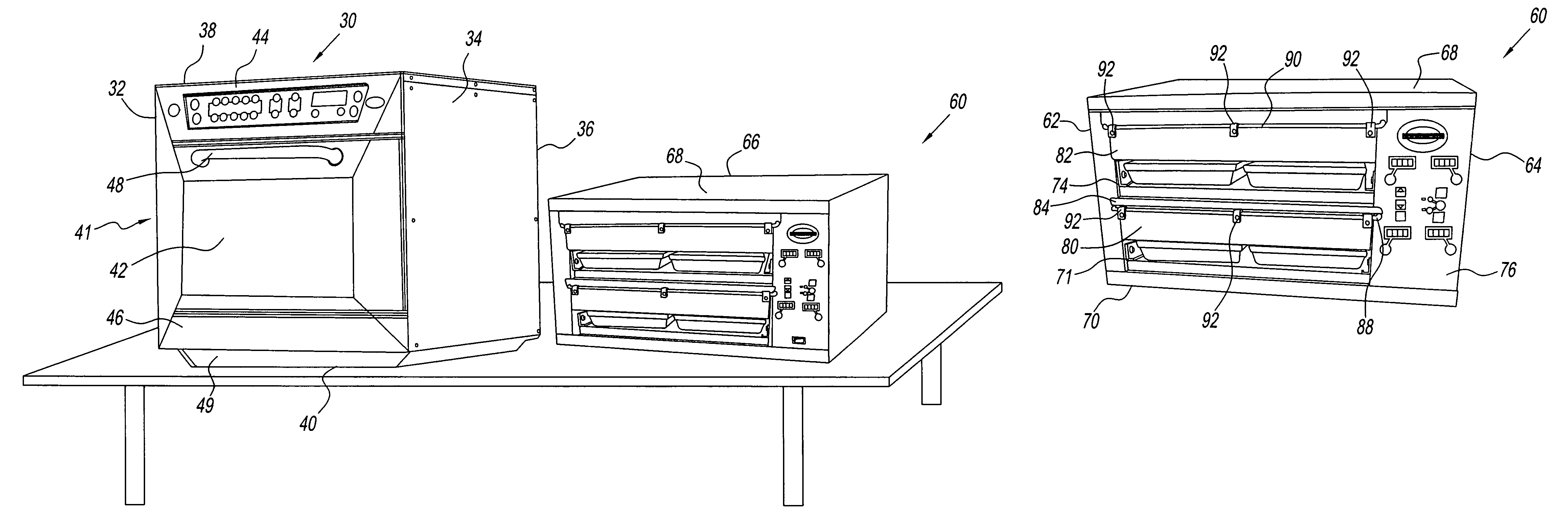 Cook and hold system and method with ribbed tray