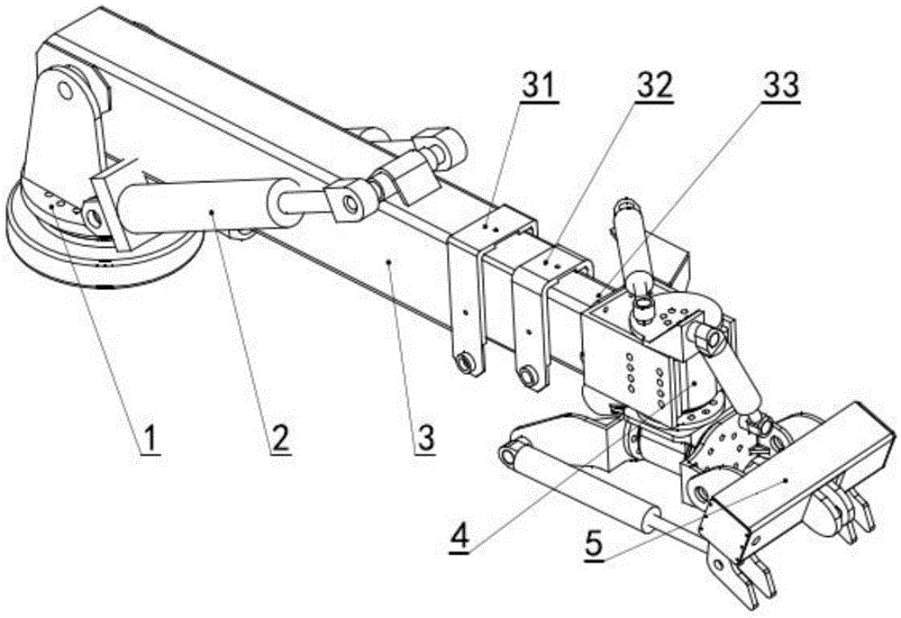 Mechanical arm device for replacing lining board of ball mill