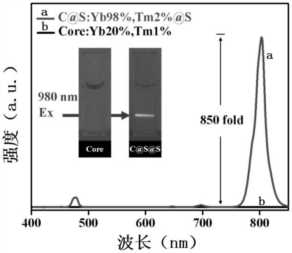 Preparation of near-infrared light-emitting Yb and Tm co-doped core-shell-shell structure nanocrystal and application of nanocrystal in immunochromatography detection