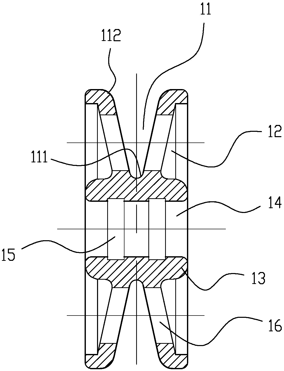 Yarn feeding guide wheel structure and production process thereof