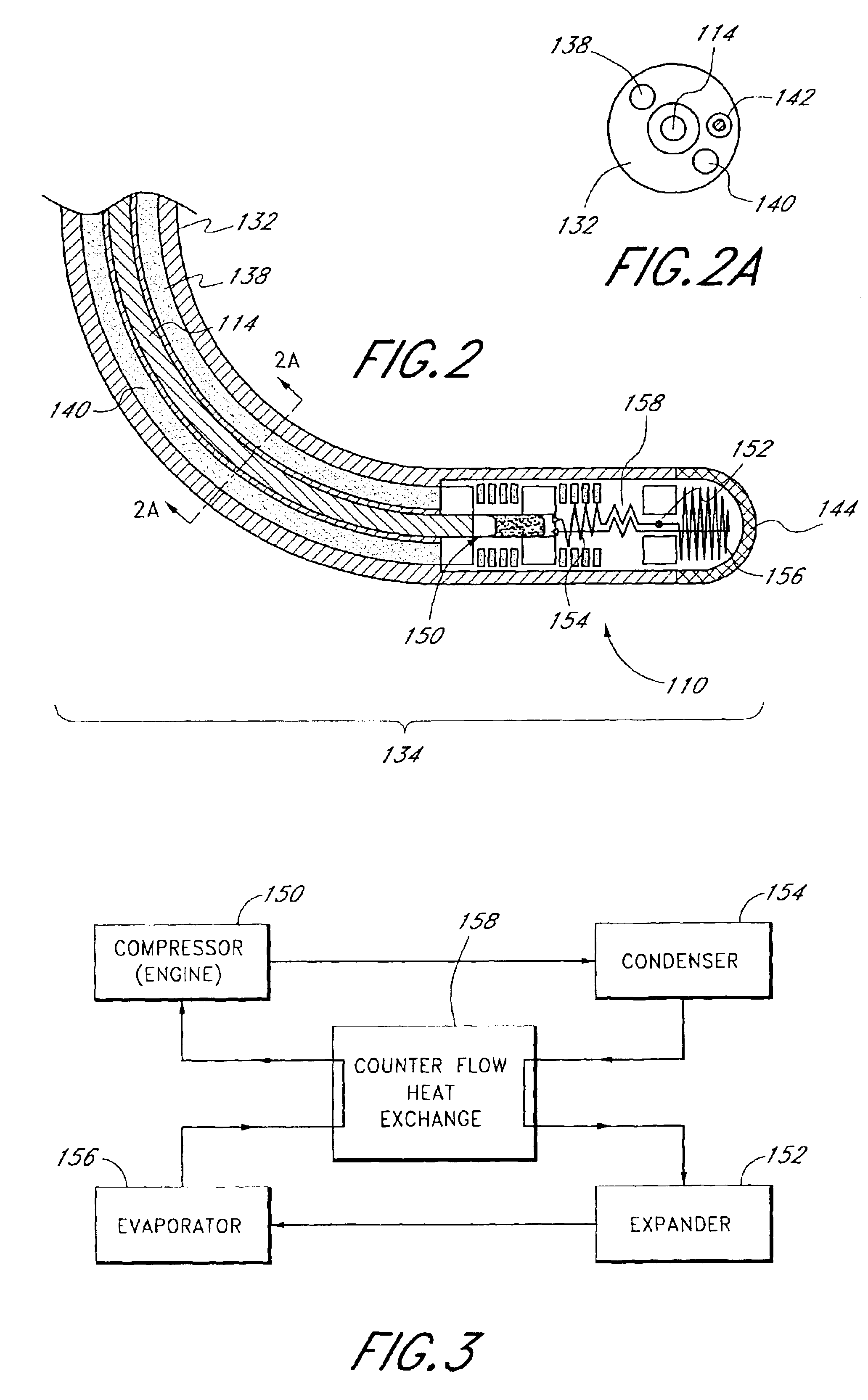 Miniature refrigeration system for cryothermal ablation catheter
