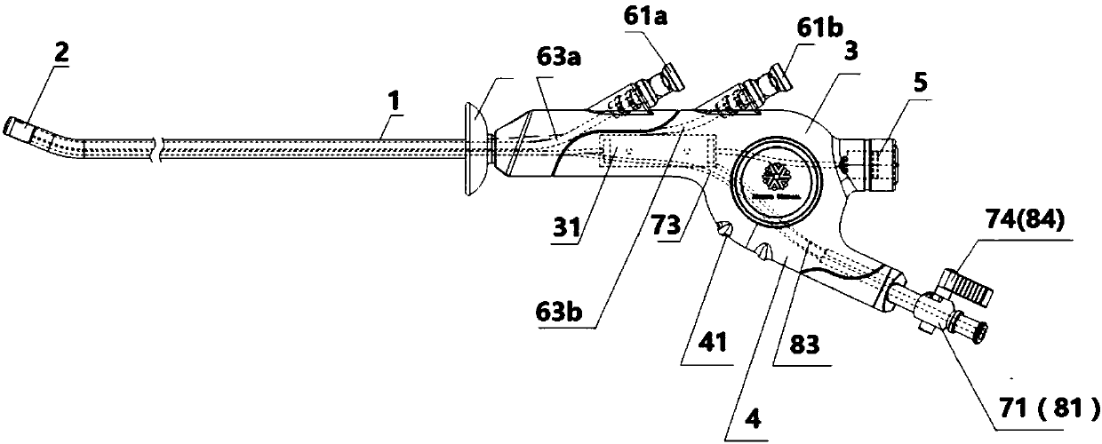 Hysteroscope with multiple mechanical channels