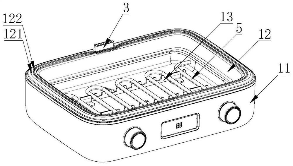 An integrated implementation method of frying, cooking and grilling