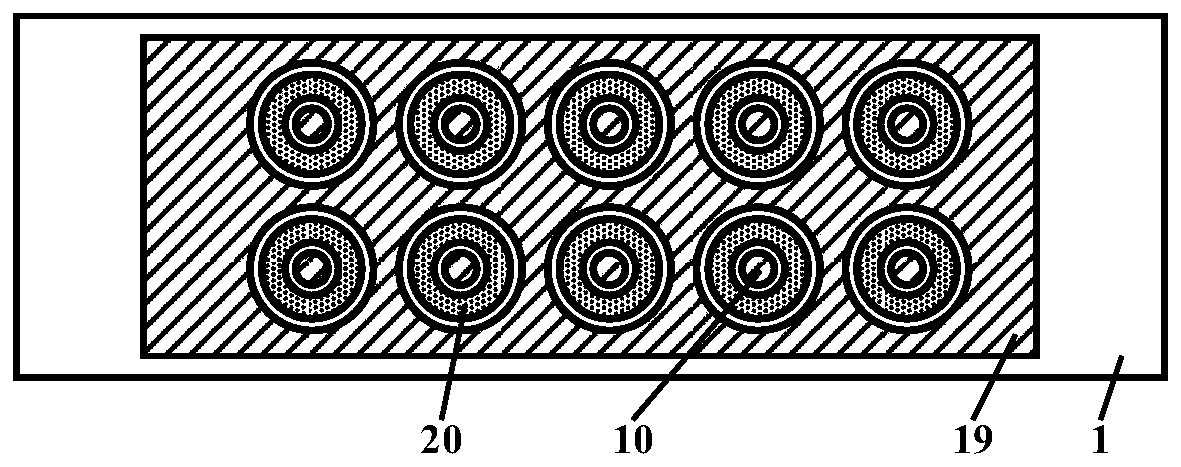 Light-emitting backlight source with annular column convex-concave connecting surface cathode double-same-side arc gating structure