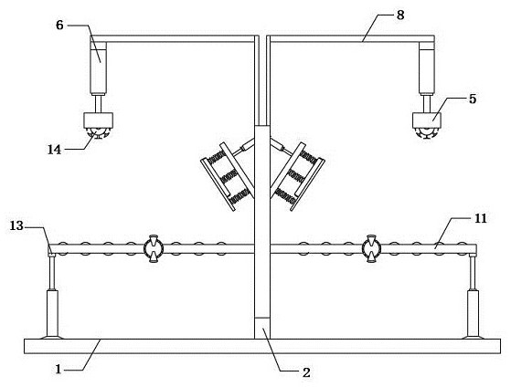 A bending device for hatch cover processing