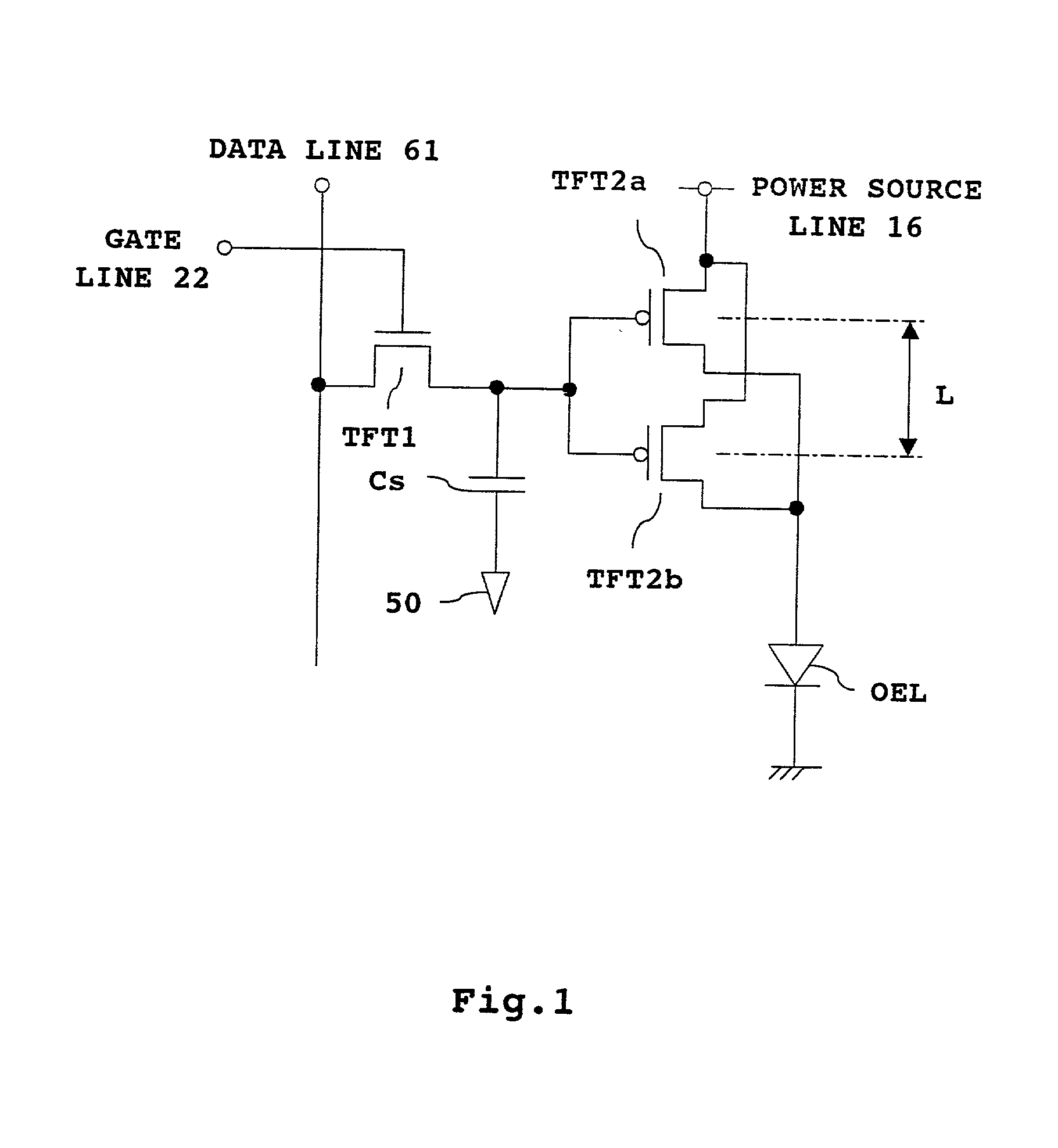 Semiconductor device having thin film transistor for supplying current to driven element