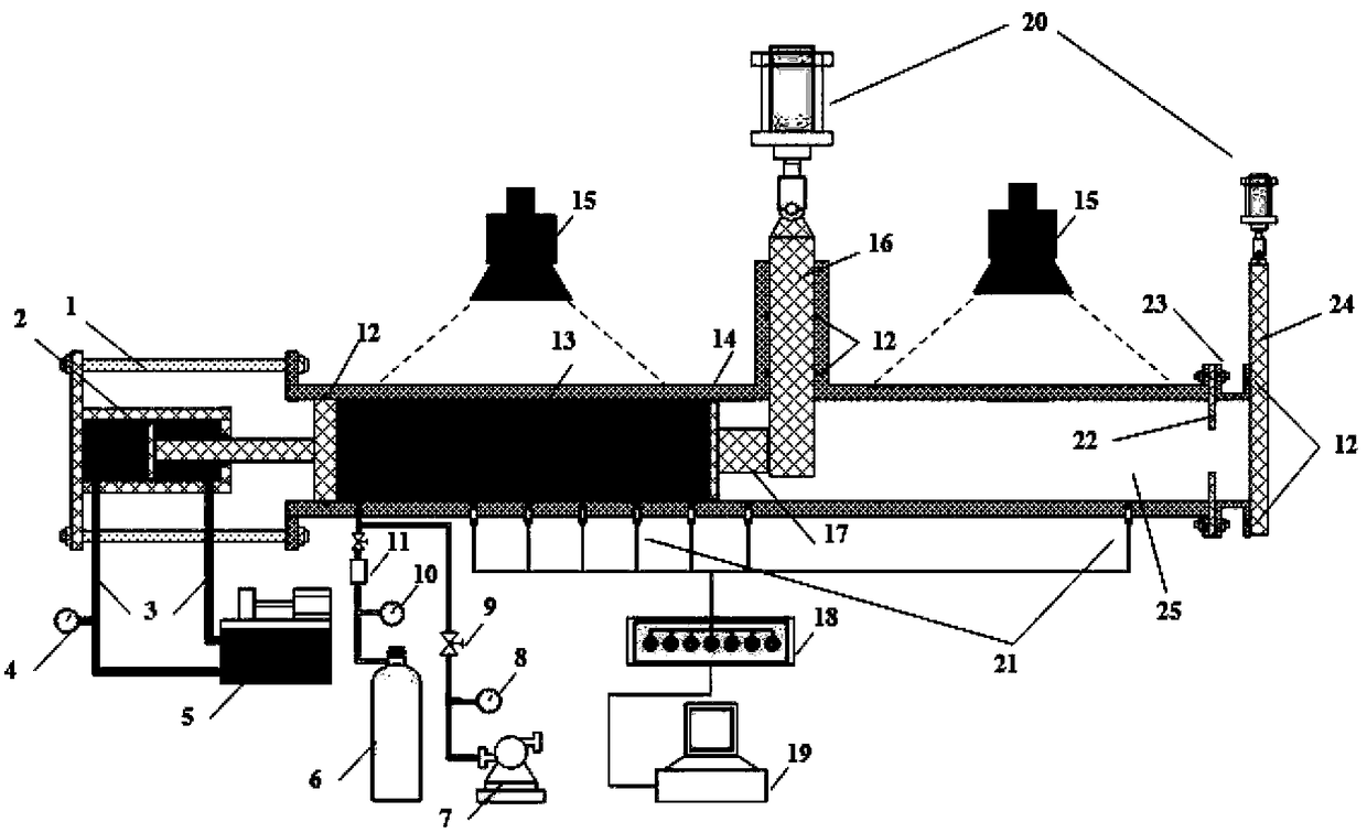 Simulation research experimental device and experimental method for spallation failure generated after pressure relief of gas-containing coal body