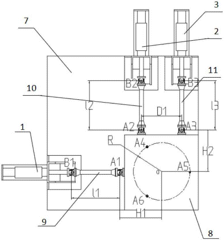 Control method for six-degree-of-freedom hydraulic motion platform with connecting rods