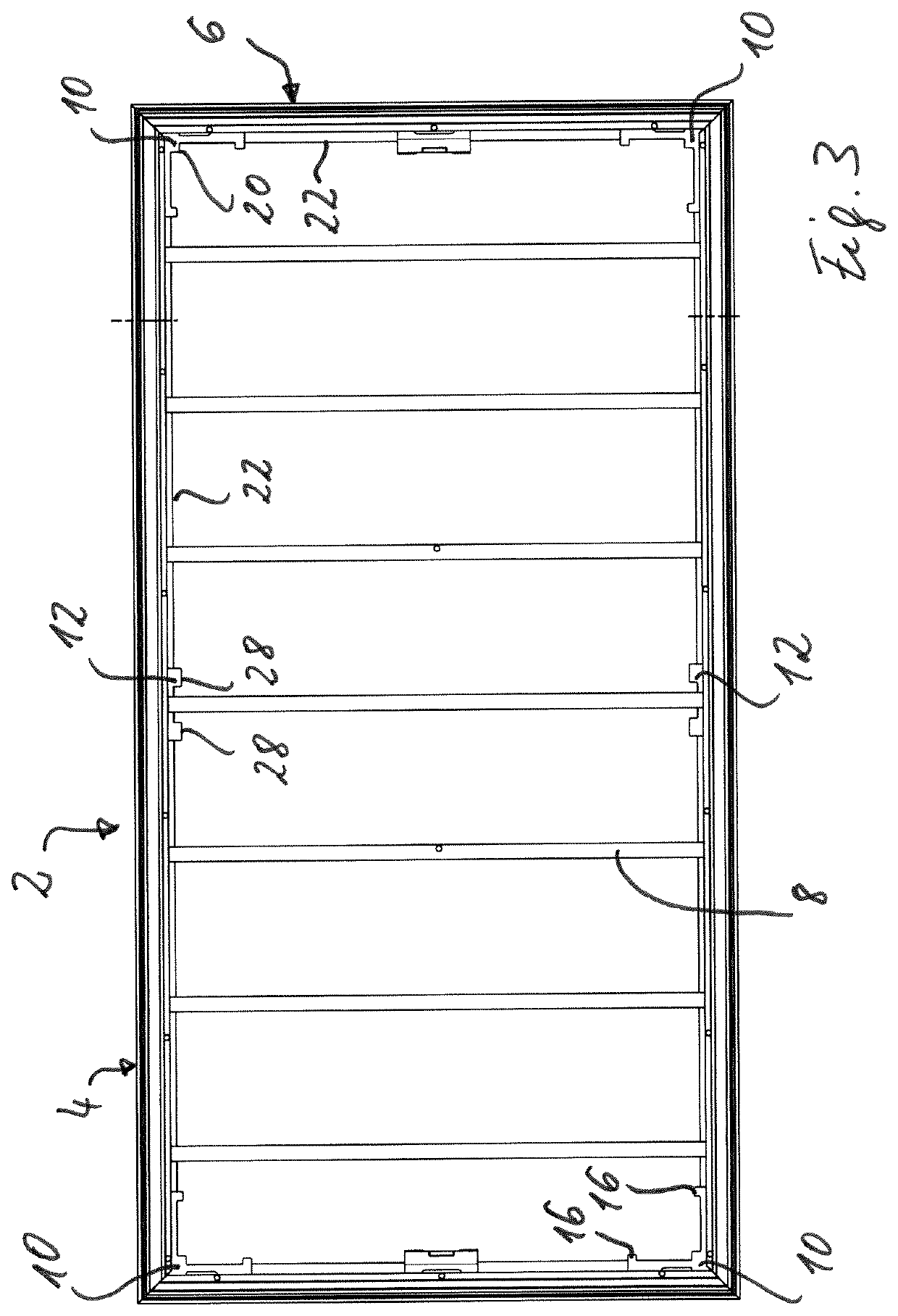 Support structure for a frame formwork panel