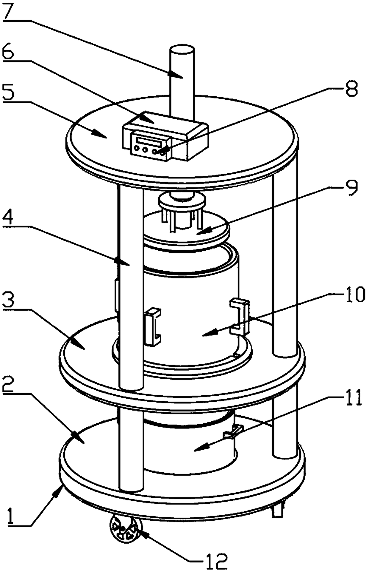 Basket pressing device for food processing