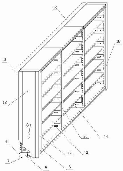 Trackless drawer-type compact shelf