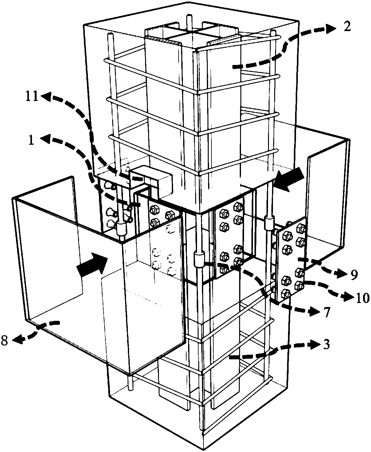 Prefabricated reinforced concrete column connection structure and method