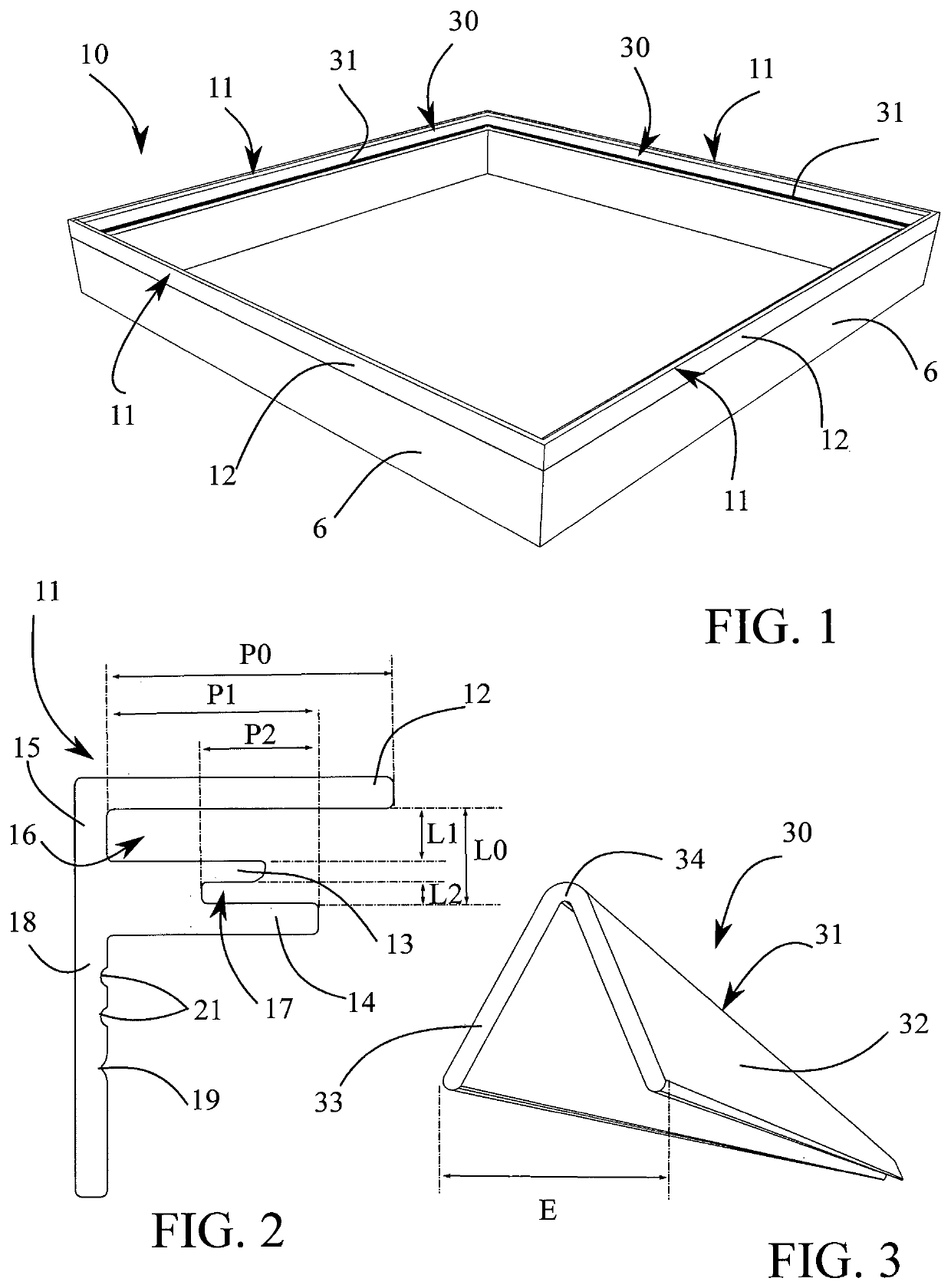 Method for mounting a flexible covering stretched over a securing frame, and securing frame for carrying out such a method