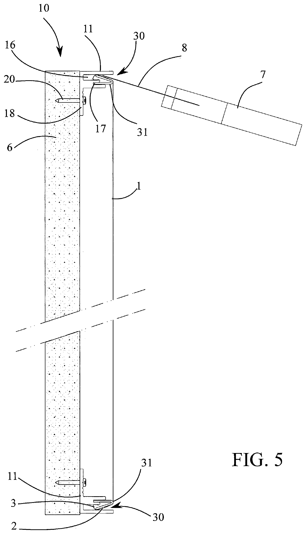 Method for mounting a flexible covering stretched over a securing frame, and securing frame for carrying out such a method
