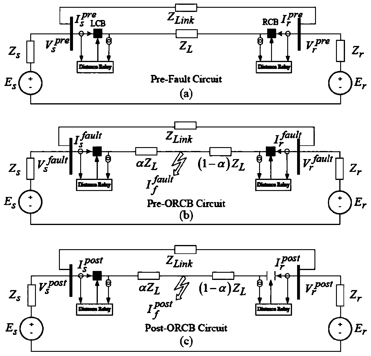 Method and device for realizing non-communication high-speed distance relay in signal-free transmission line