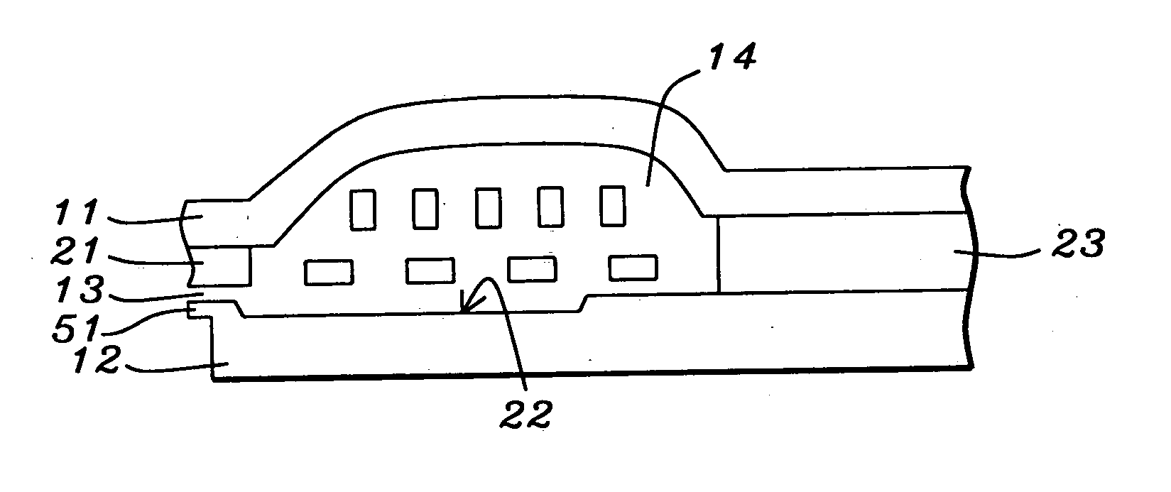 Write-head having recessed magnetic material in gap region