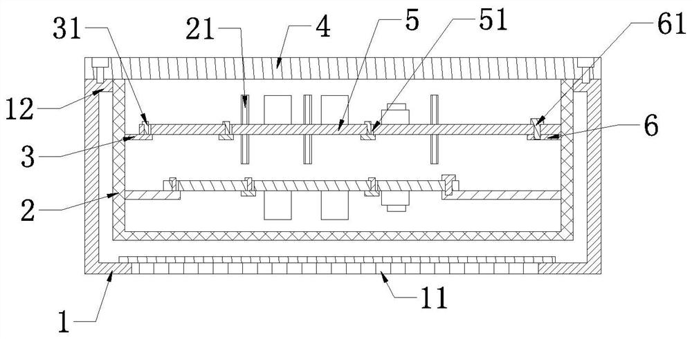 An internal installation structure of a vehicle charger and the vehicle charger