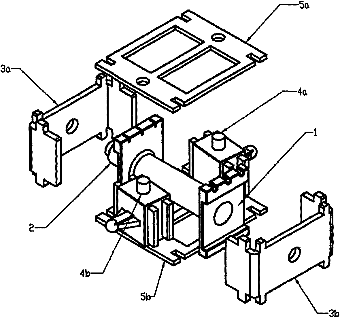 Magnetic-retaining coil magnetic circuit system with double H-type armature components