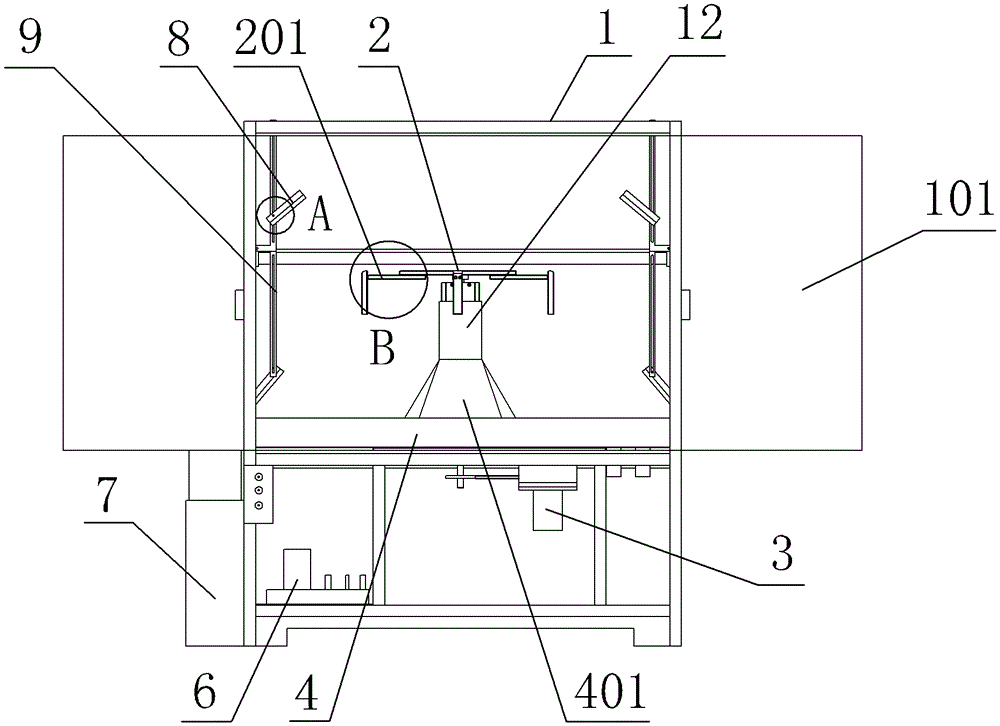 Plastic box cleaning and dust removal device