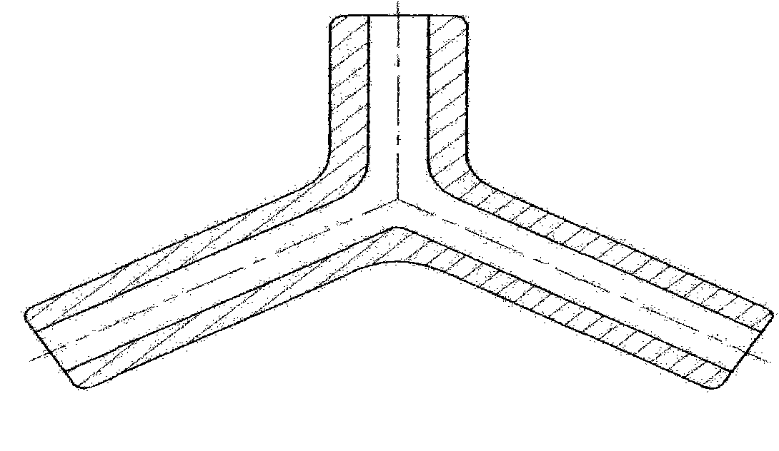 Process of integrally shaping U-shaped bifurcated pipe