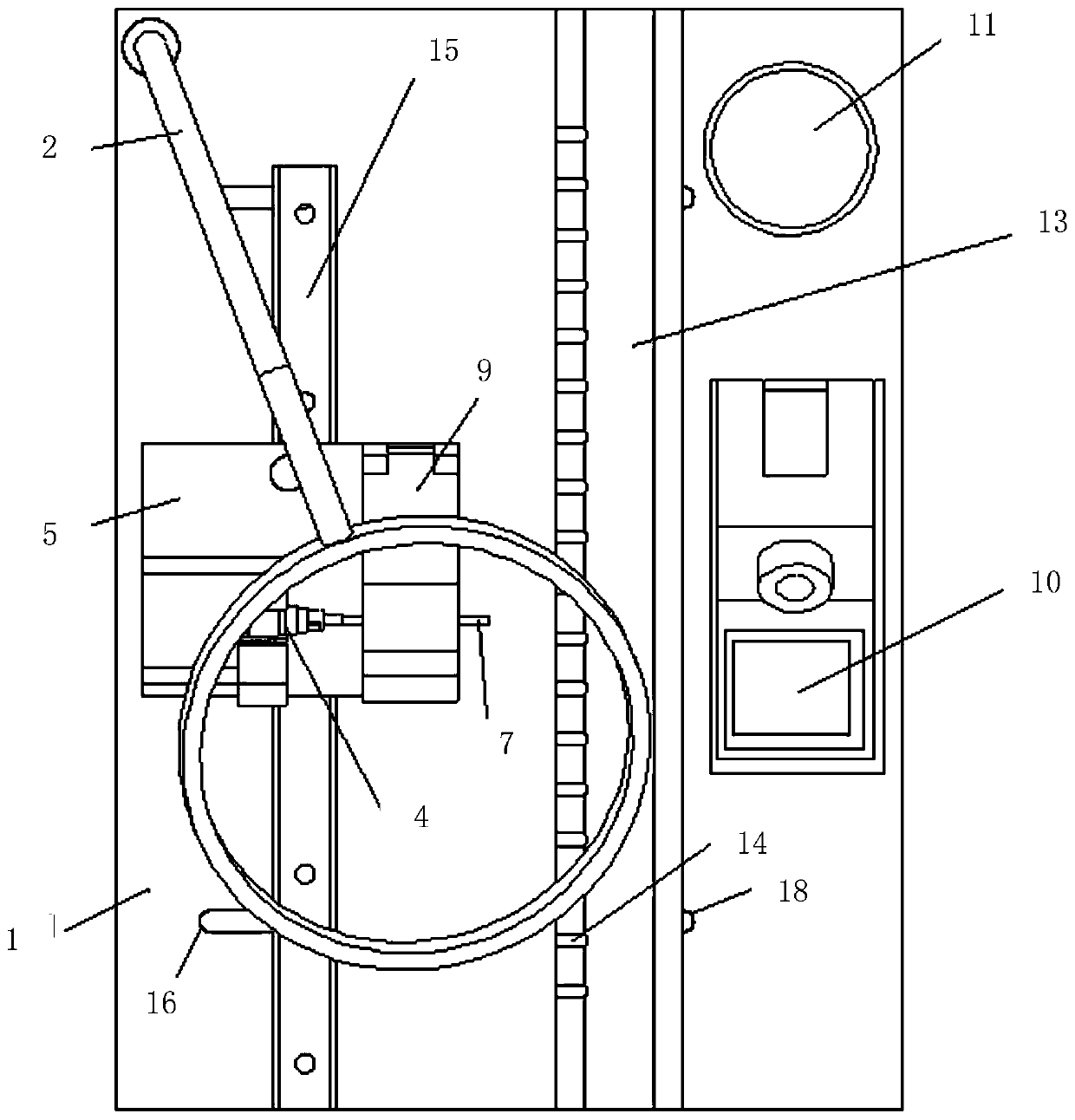 Clamping and welding device for communication coaxial cable