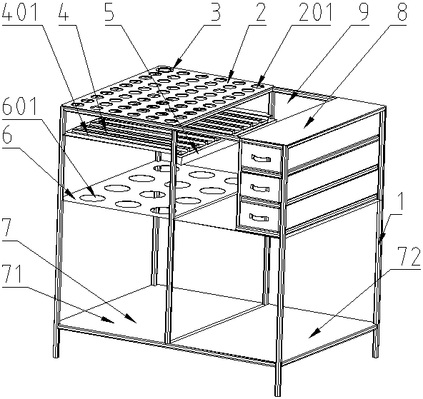 Multifunctional shelf for classroom