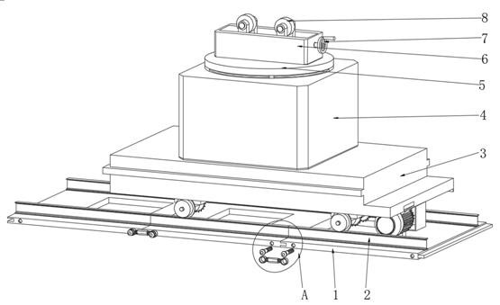 Rail trolley for industrial tool conveyance and rail