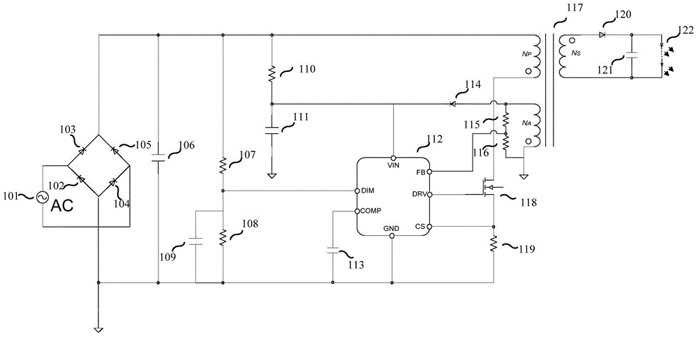 LED sectional dimming circuit