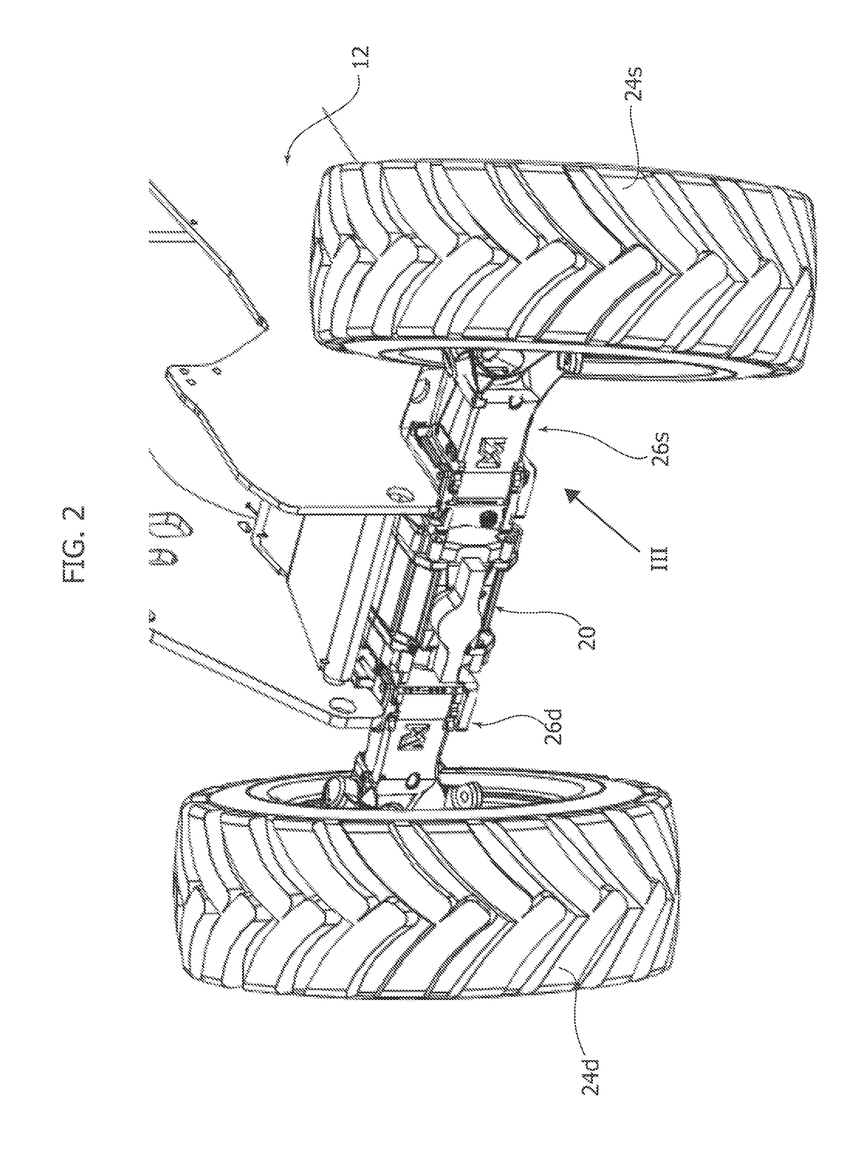 Lifting vehicle with a transverse stability control system