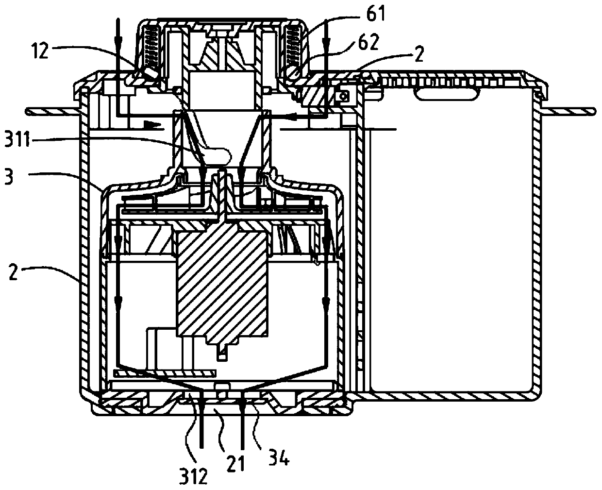 Built-in electric air pump capable of being used for air inflation and exhausting