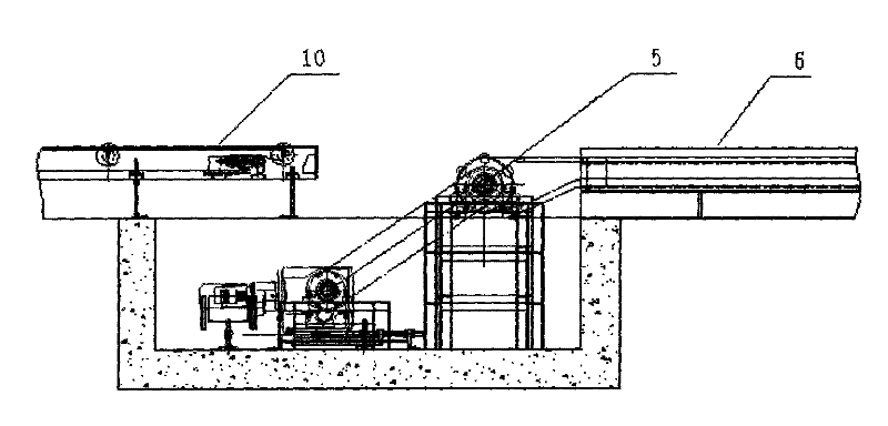 Method for switching technological bogie from ground conveyer to duplex-chain conveyer