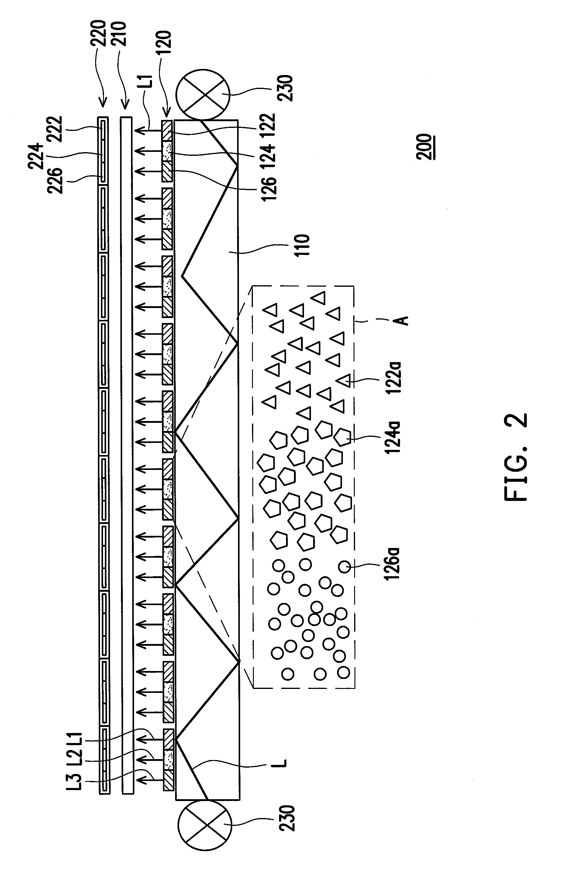 Liquid crystal display with color light guide panel