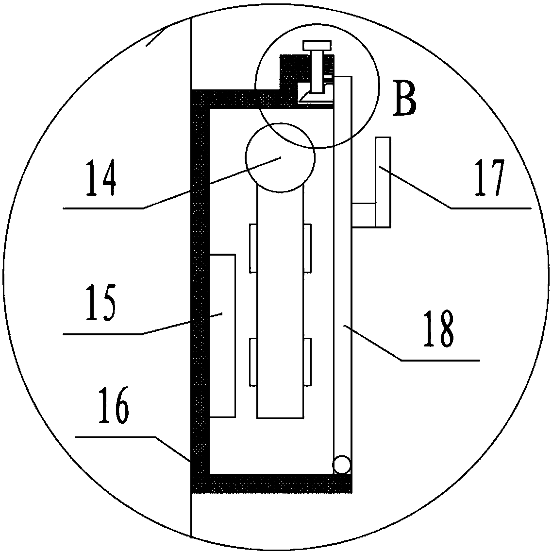 Clamping device for alarm box of control cabinet