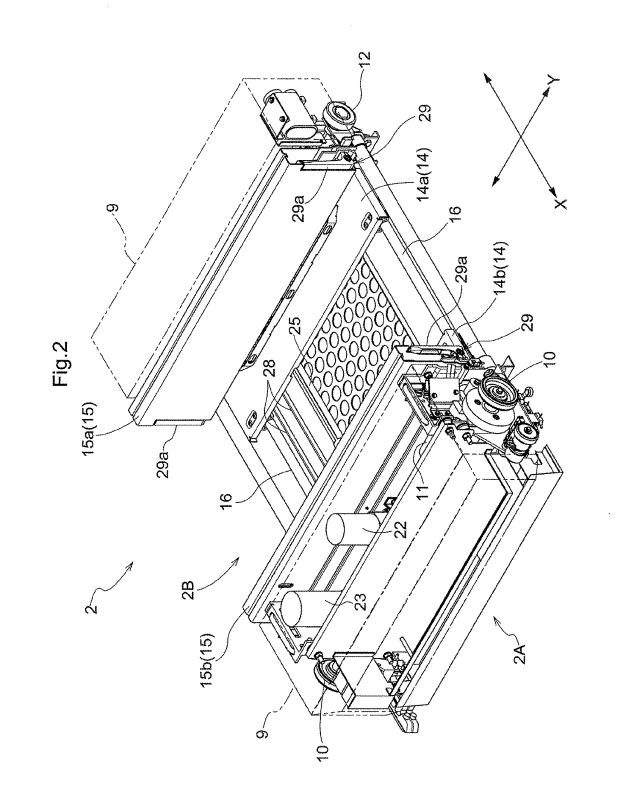 Article transfer device and article transport facility