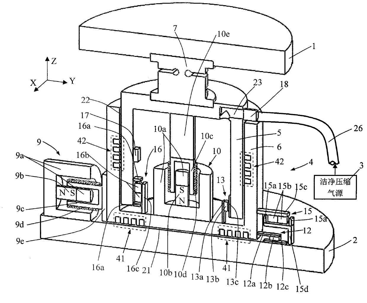 Two-dimensional flexible hinge angle decoupling eddy current damping zero-rigidity vibration isolator