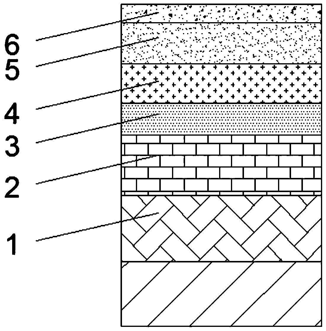Flexible roadbed asphalt concrete structure and construction method thereof
