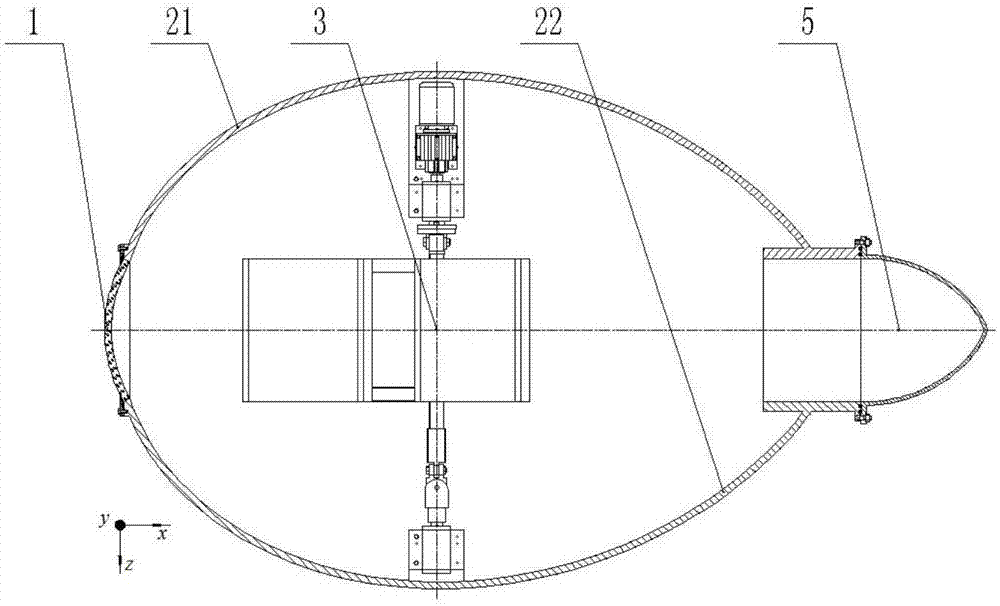 Egg-shaped pressure-resistant shell device for self-balancing bathyscaphe