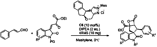Synthesis method of spiro hydroxyindolocyclopentane beta-exo fat compound