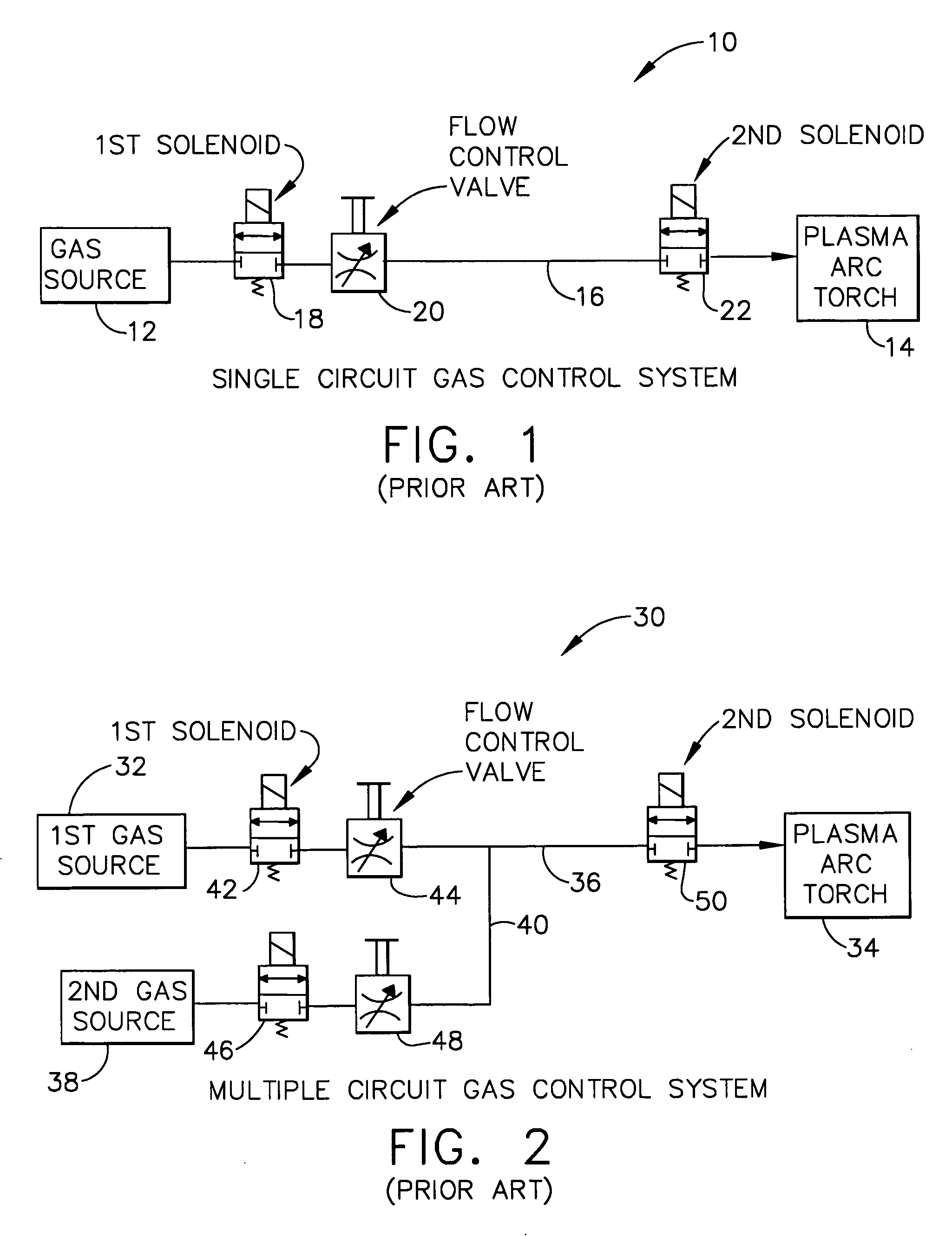 Gas flow pre-charge for a plasma arc torch