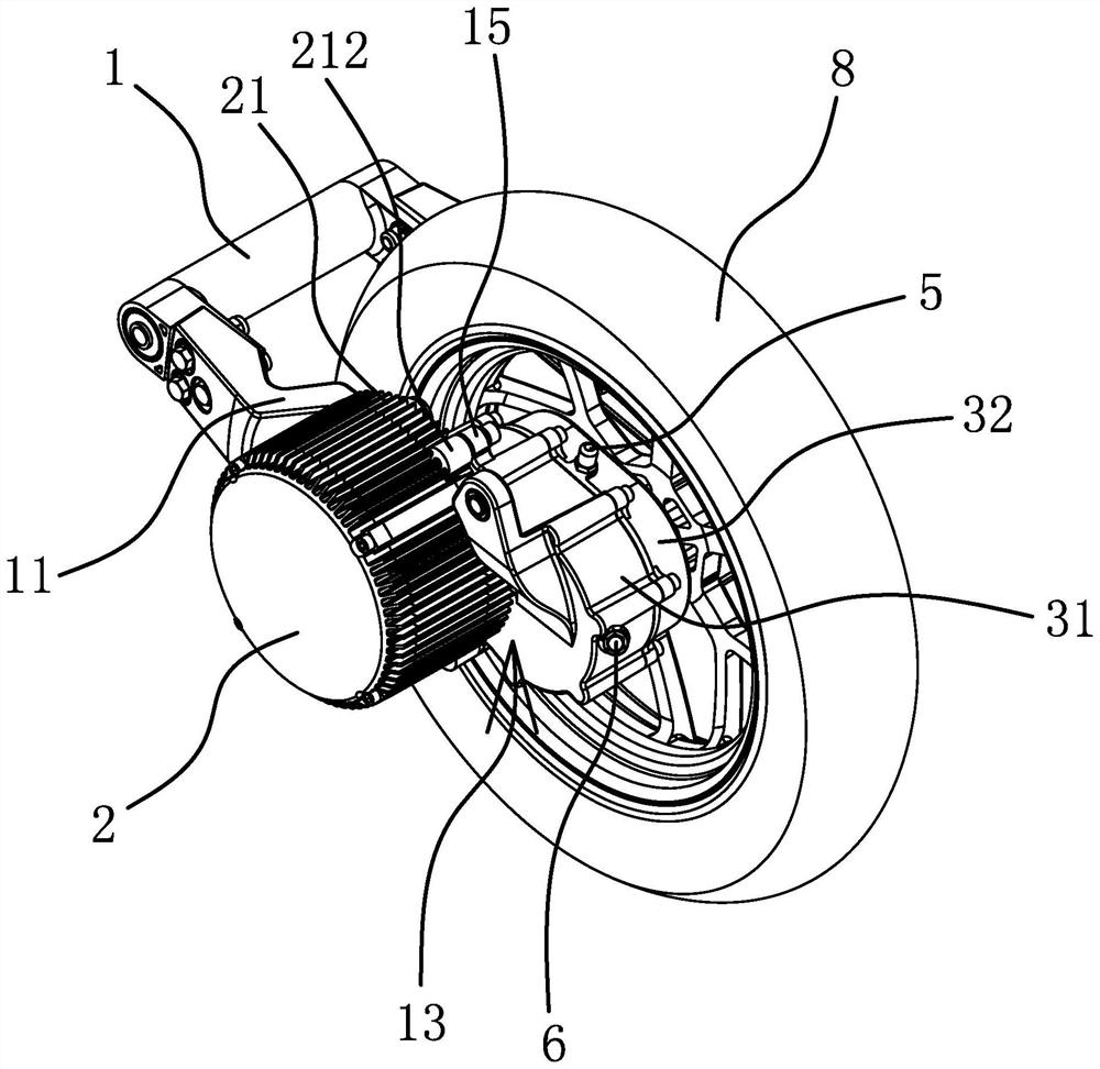 Side-hung driving motor assembly of electric vehicle