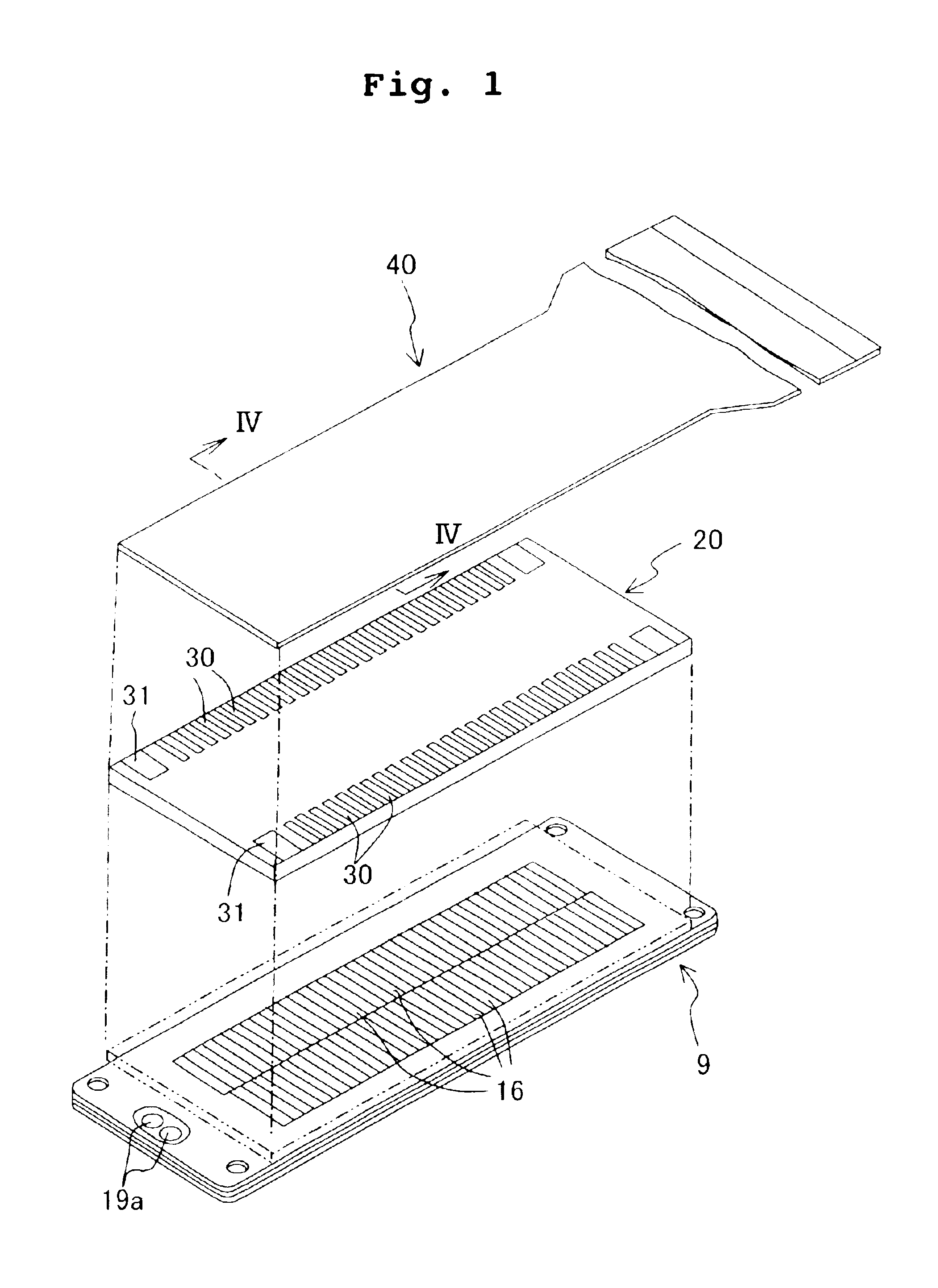 Thin plate stacked structure and ink-jet recording head provided with the same