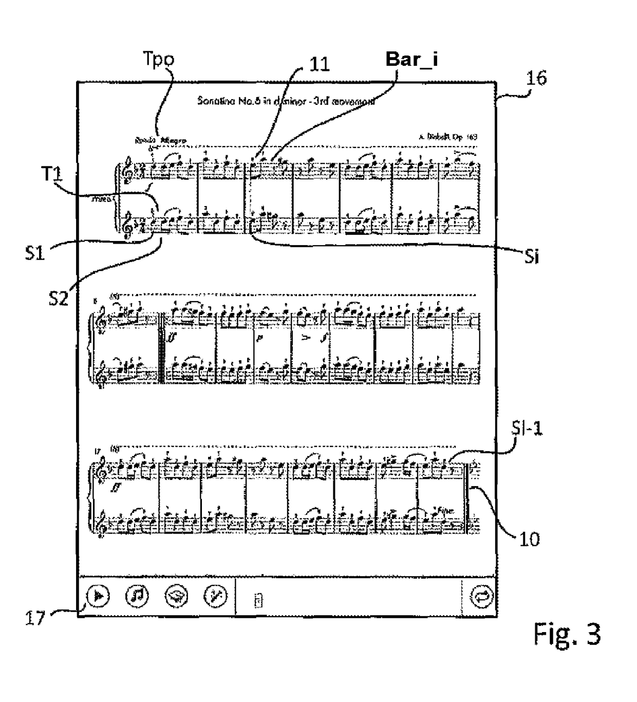 Method for following a musical score and associated modeling method