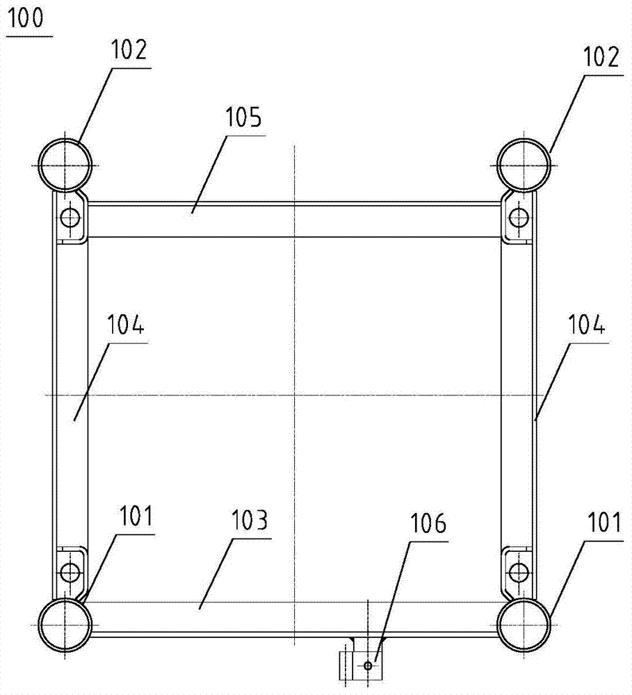 A lifting platform and its four-column guide rail frame