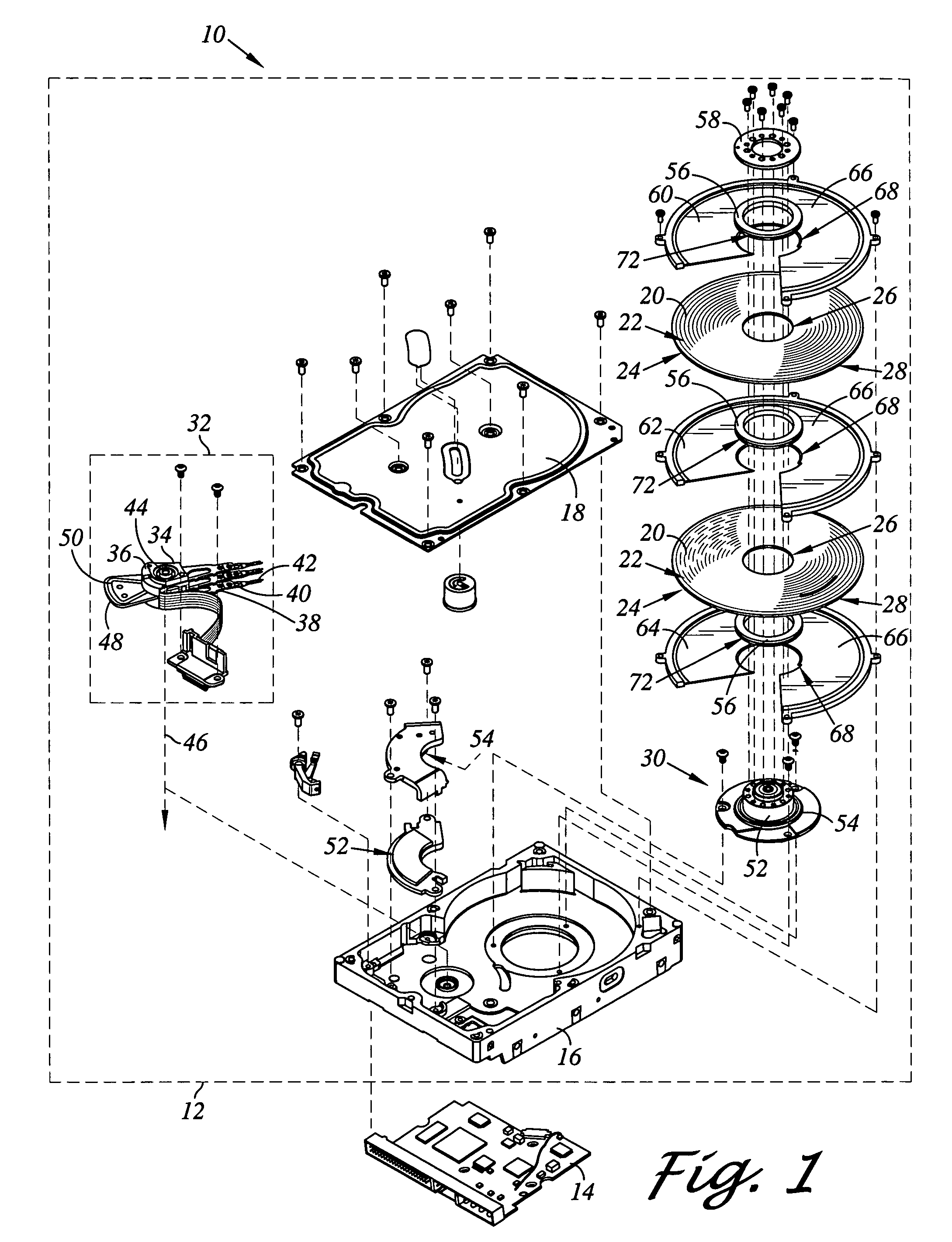 Disk drive including a disk plate overlapping a disk spacer in a circumferential disk spacer opening