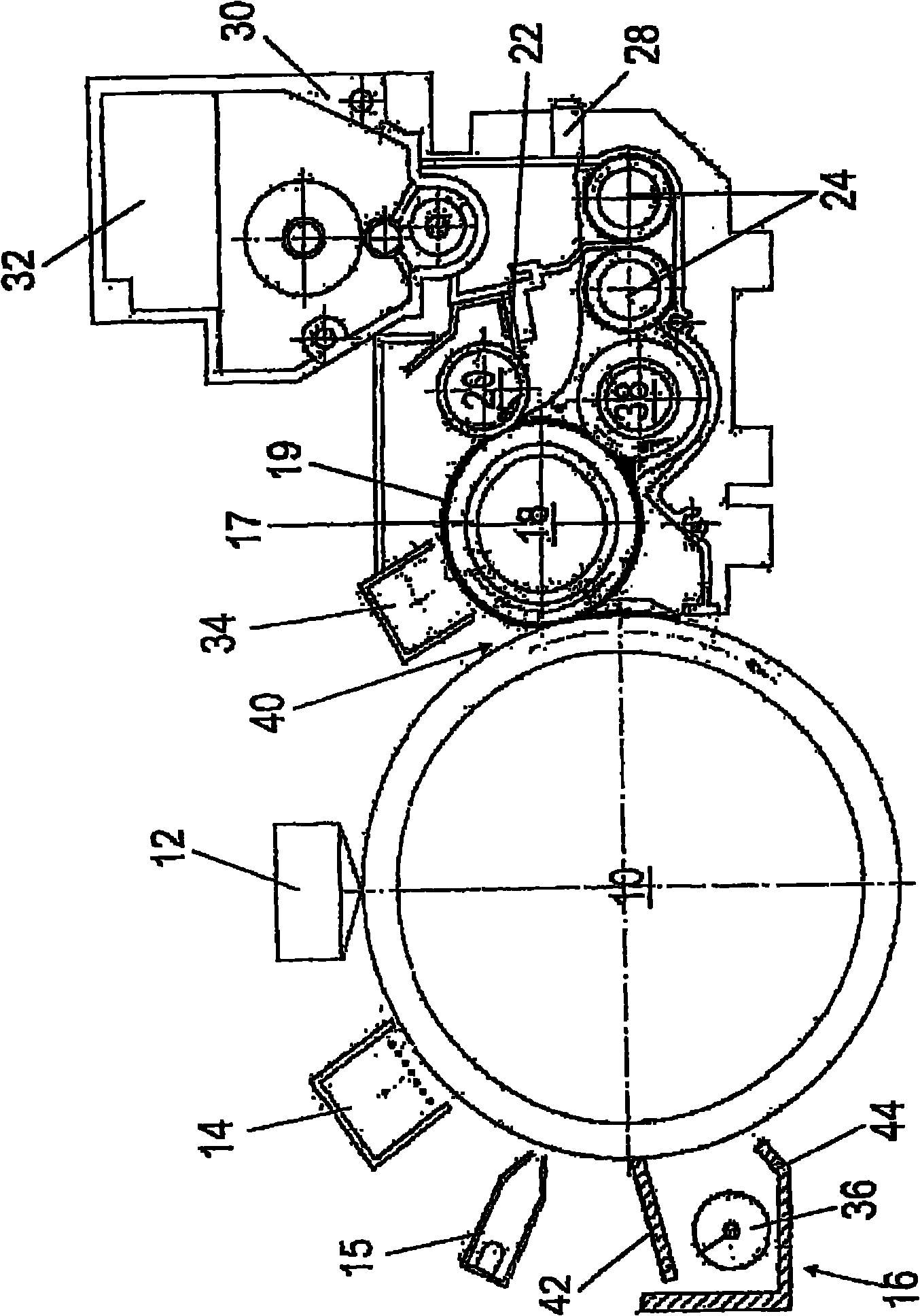 Developer unit for an electrophotographic printing device for printing on glass or ceramic material