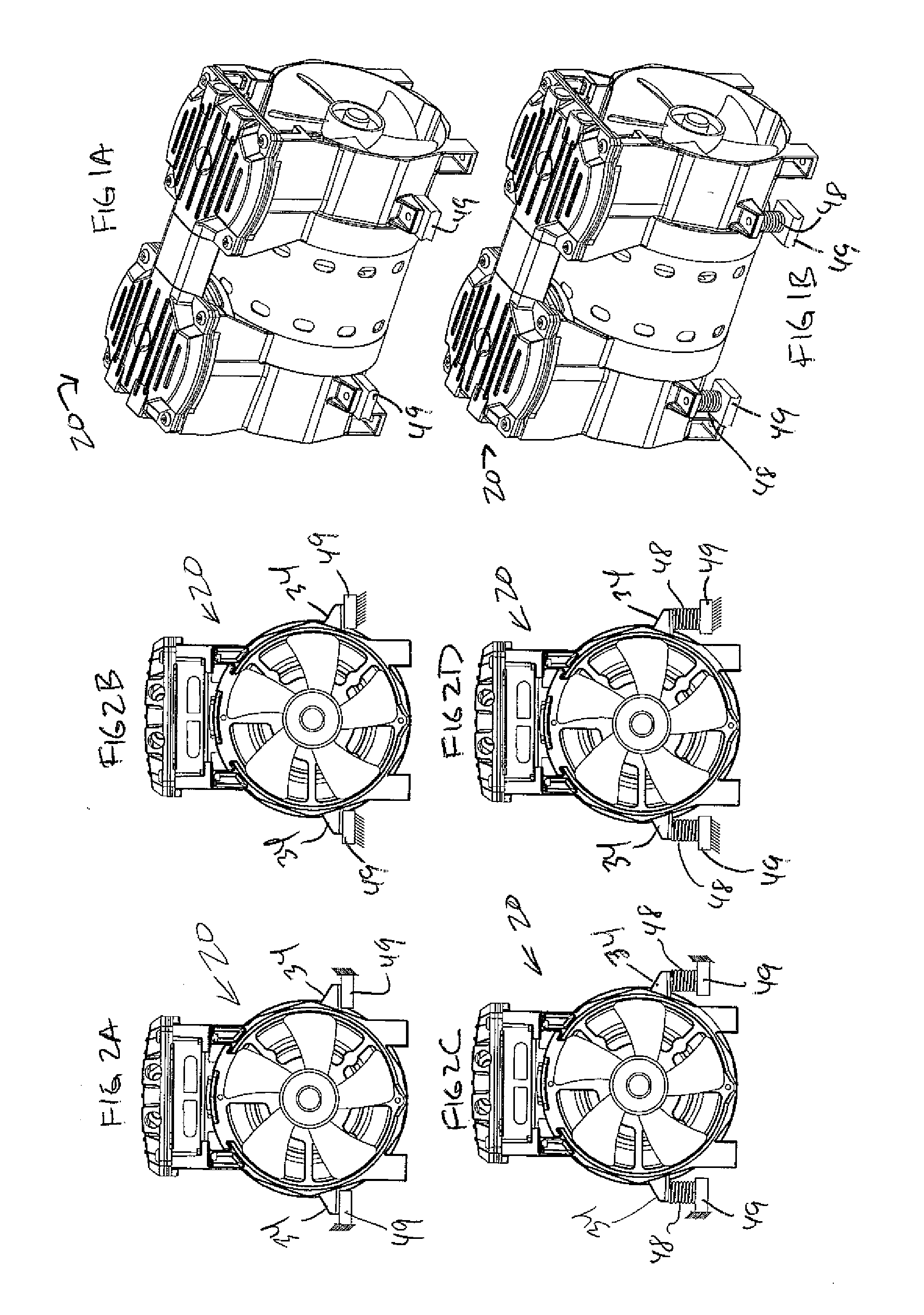 Dual-cylinder rocking piston compressor