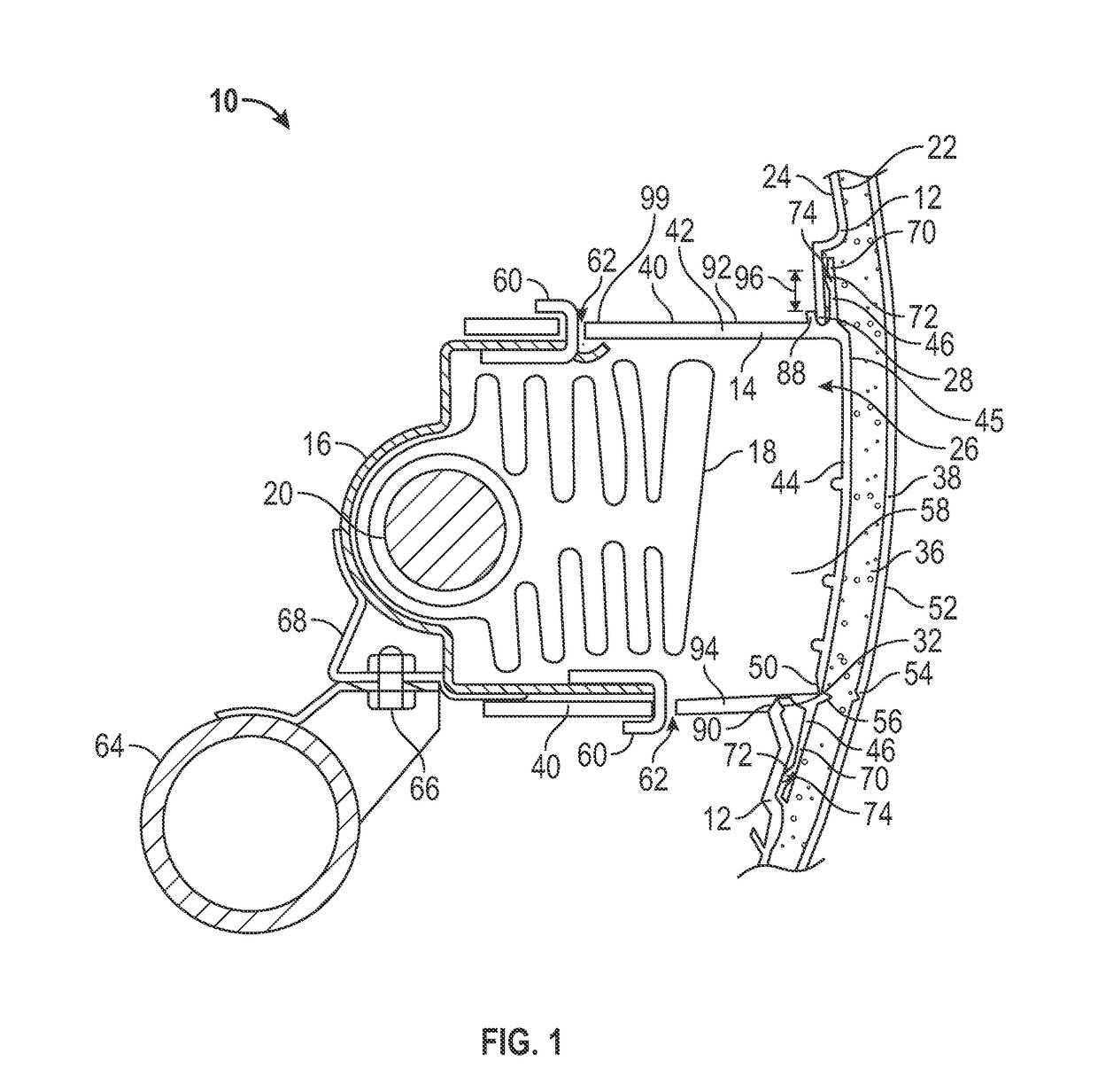 Foam-in-place interior panels having integrated airbag door for motor vehicles and methods for making the same