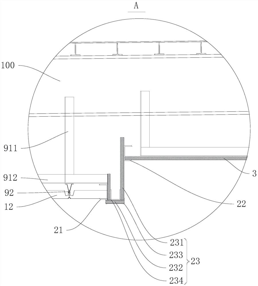 Special-shaped lamp box ceiling structure for high-speed ship, and mounting method therefore