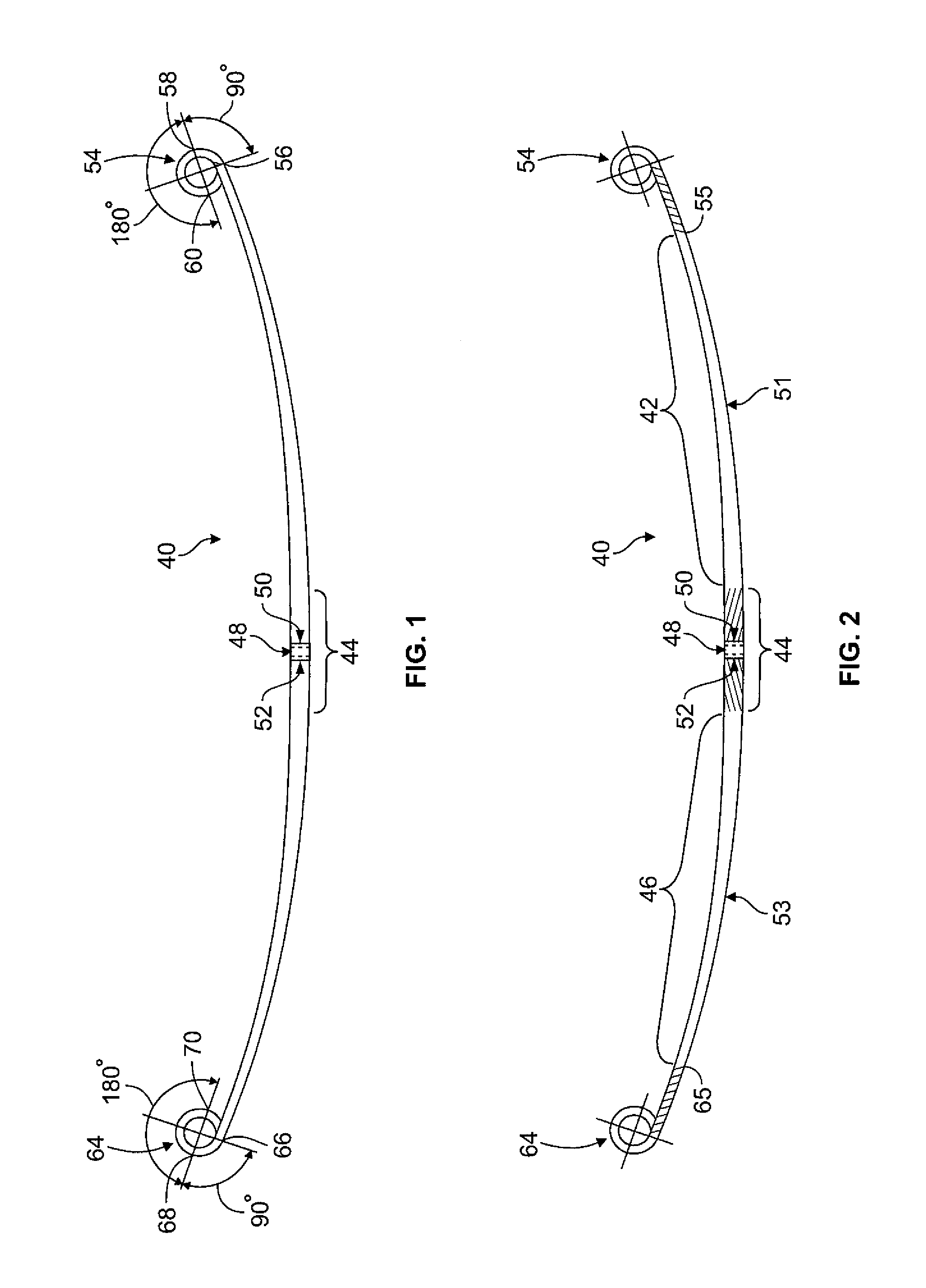 Leaf spring and method of manufacture thereof having sections with different levels of through hardness