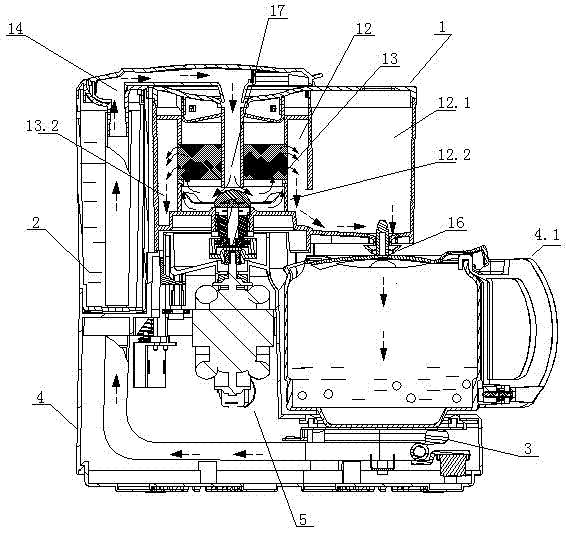 Bean grinding coffee maker and method thereof